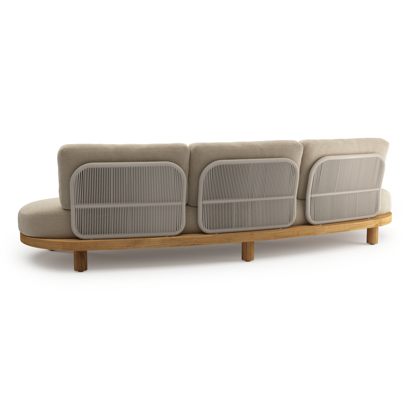 Donato loungebank 3-zit in teak met althea chalk all weather Casettica kussen