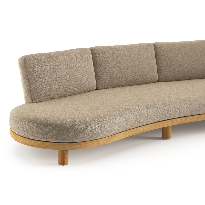 Donato loungebank 3-zit in teak met madagascar oak all weather Casettica kussen