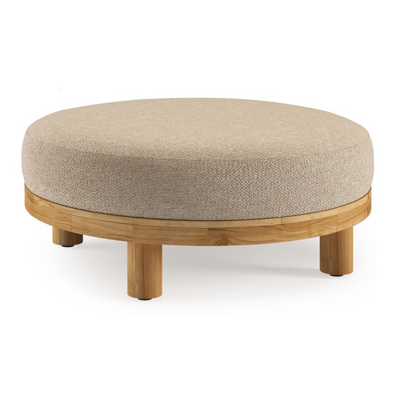 Donato poef in teak teakmet madagascar oak all weather cosytica kussen