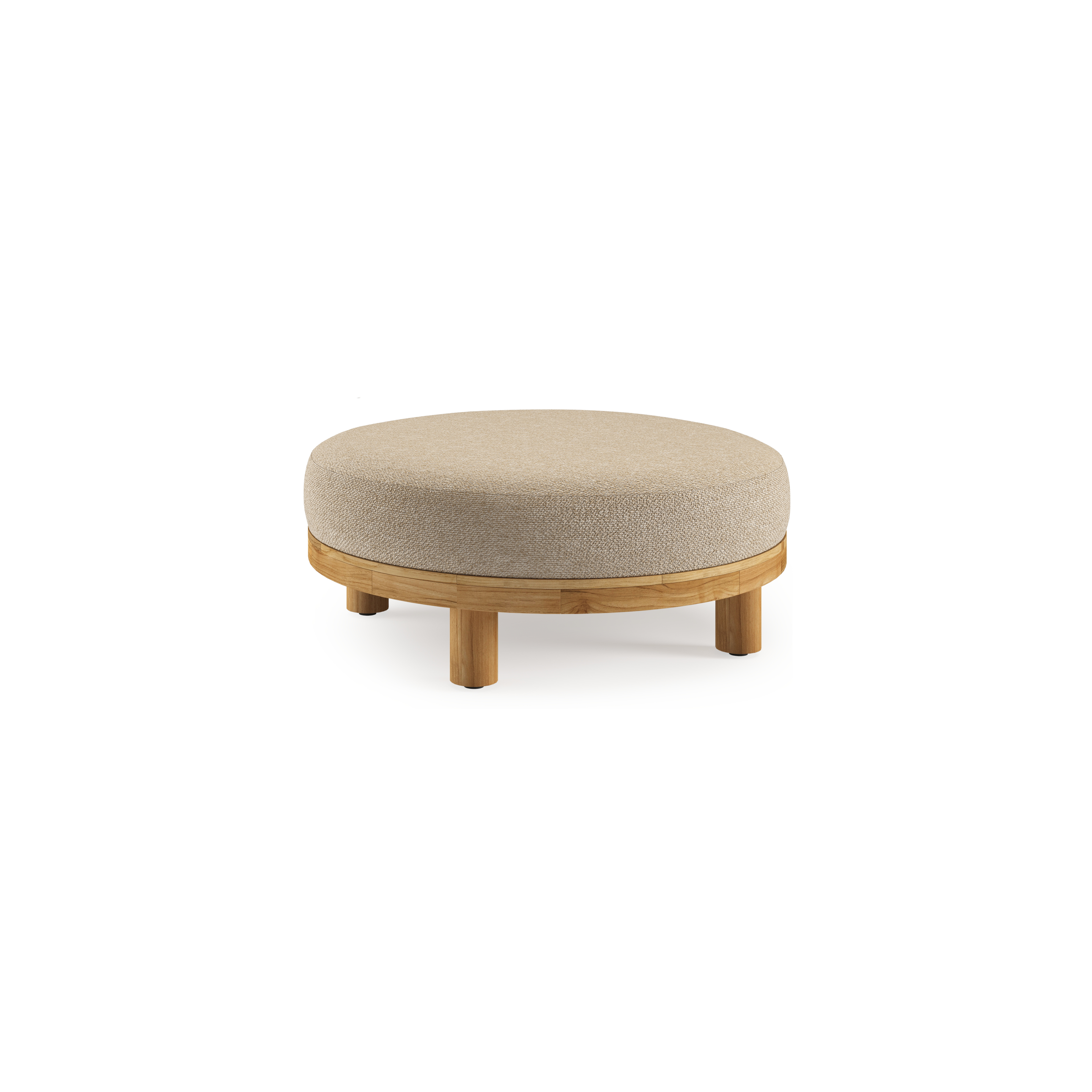 Donato poef in teak teakmet madagascar oak all weather cosytica kussen