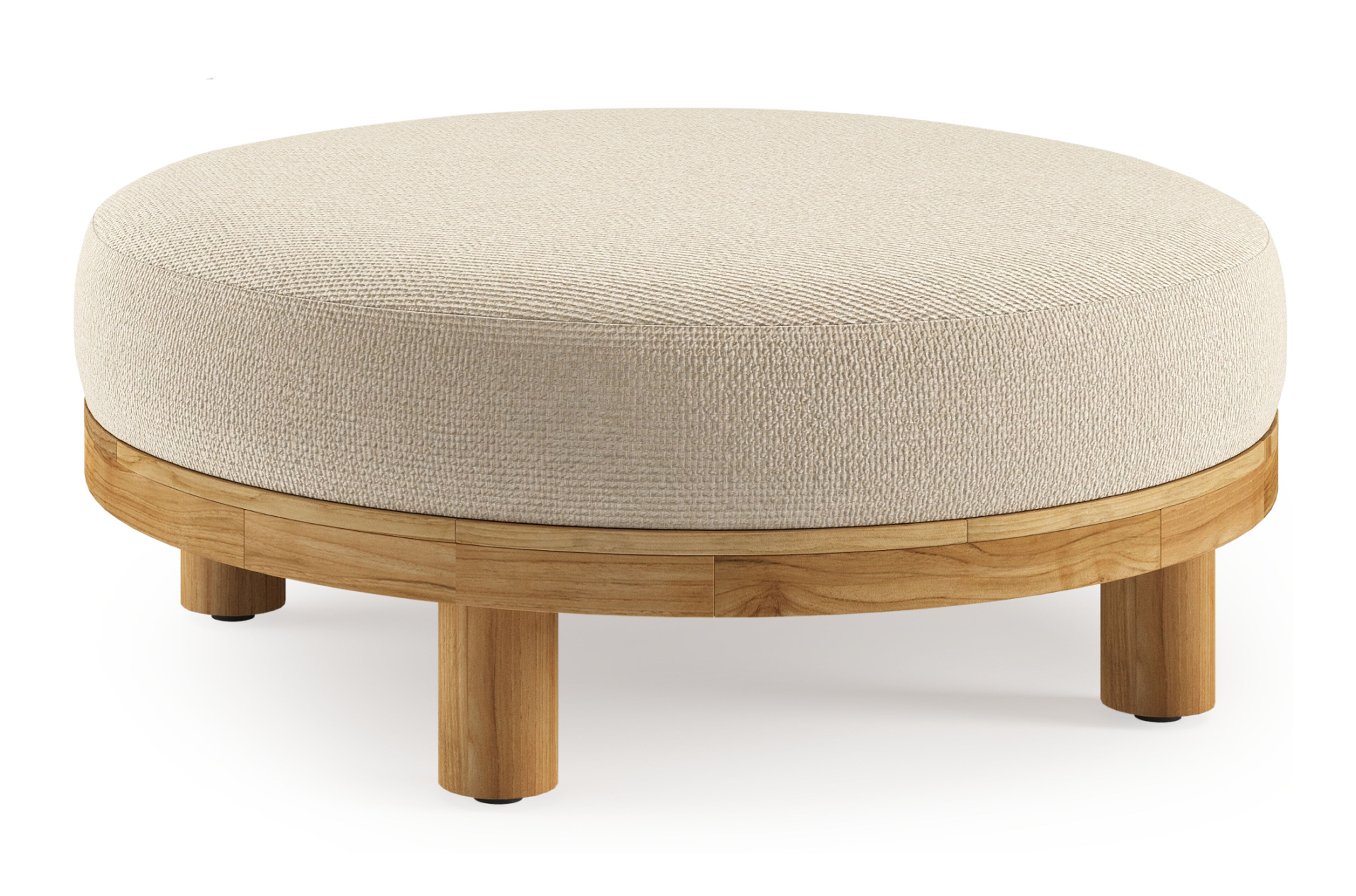 Donato poef in teak teakmet althea chalk all weather cosytica kussen