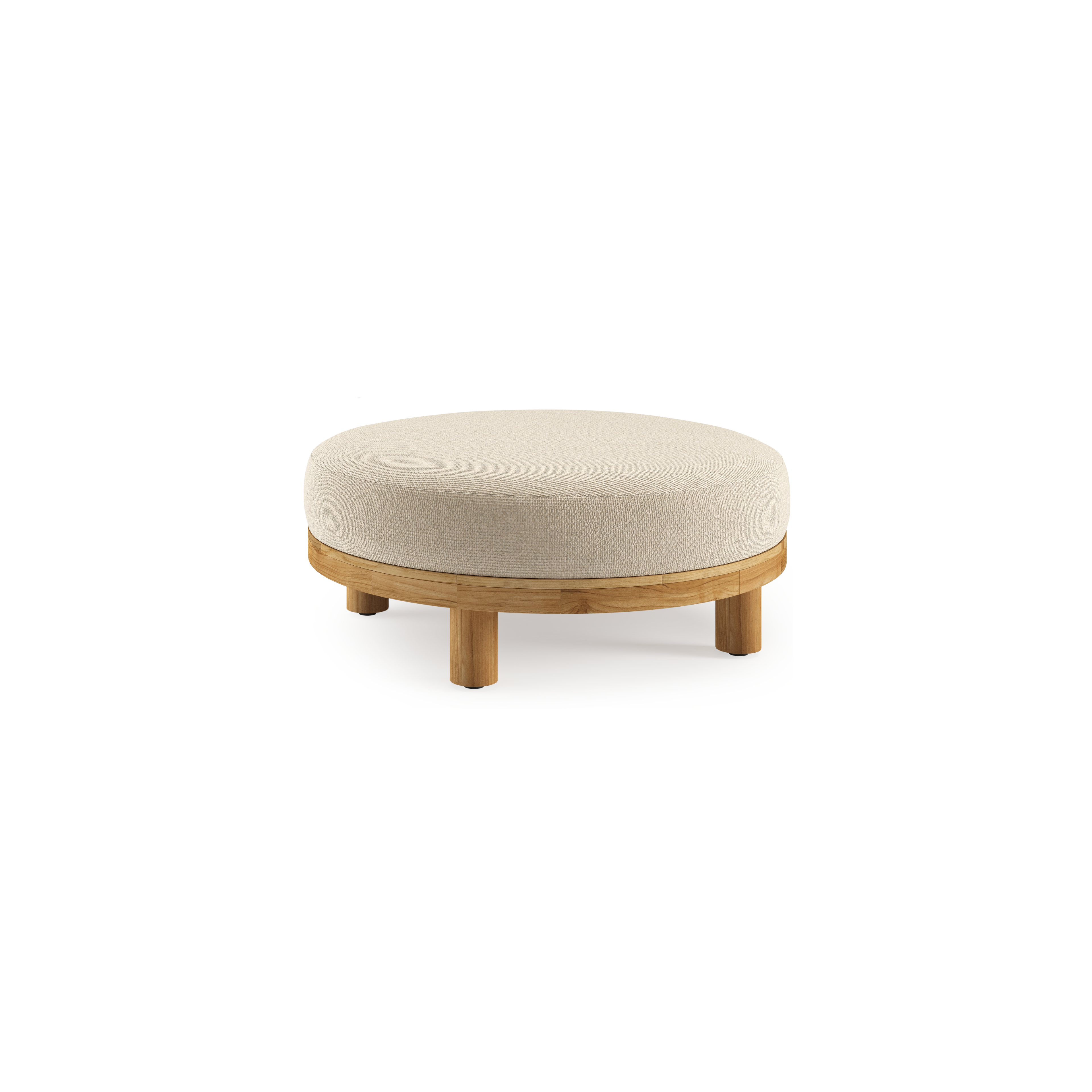 Donato poef in teak teakmet althea chalk all weather cosytica kussen