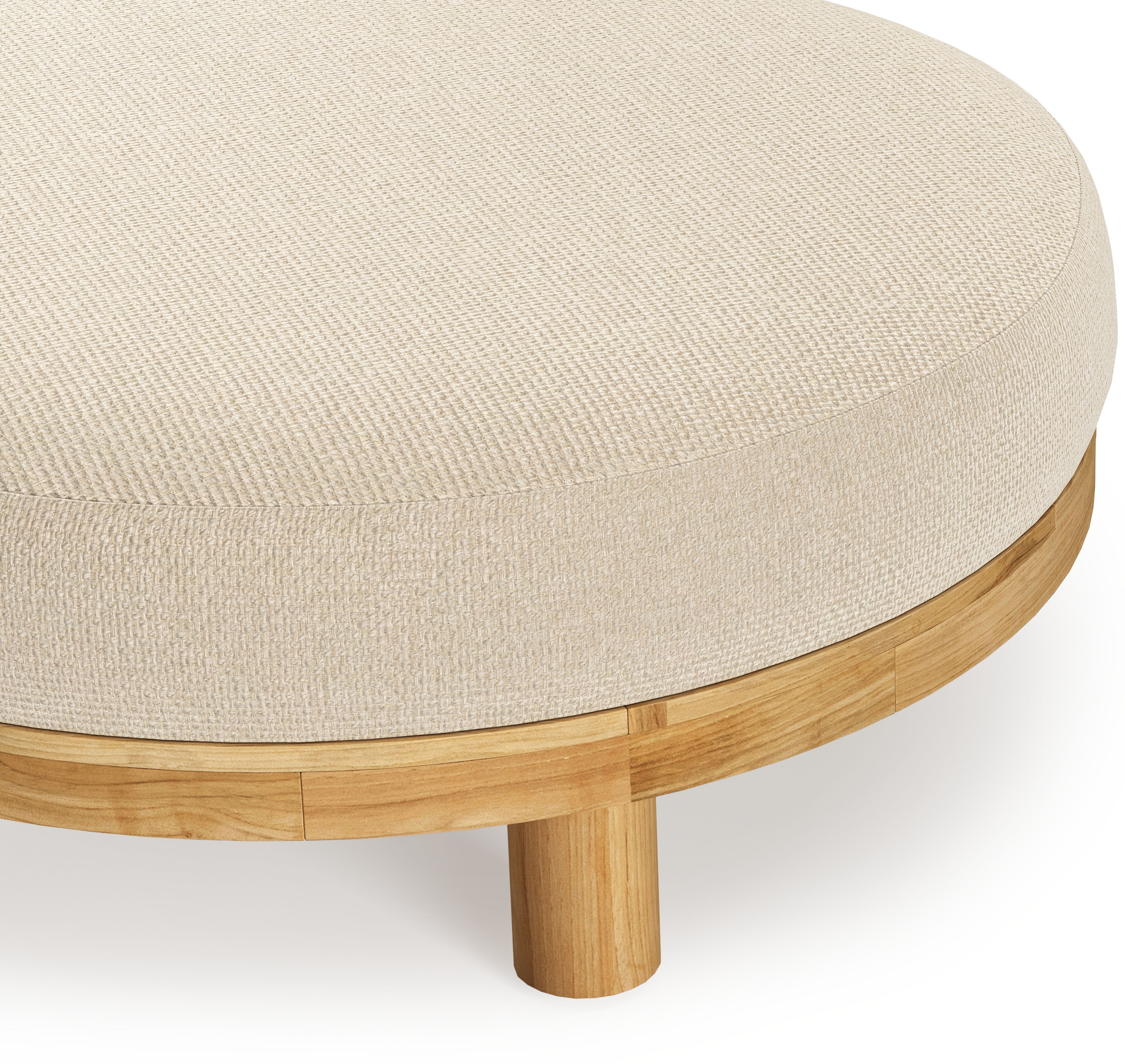 Donato poef in teak teakmet althea chalk all weather cosytica kussen