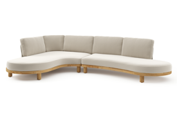 Chaise longue rechts + 2-zit organisch