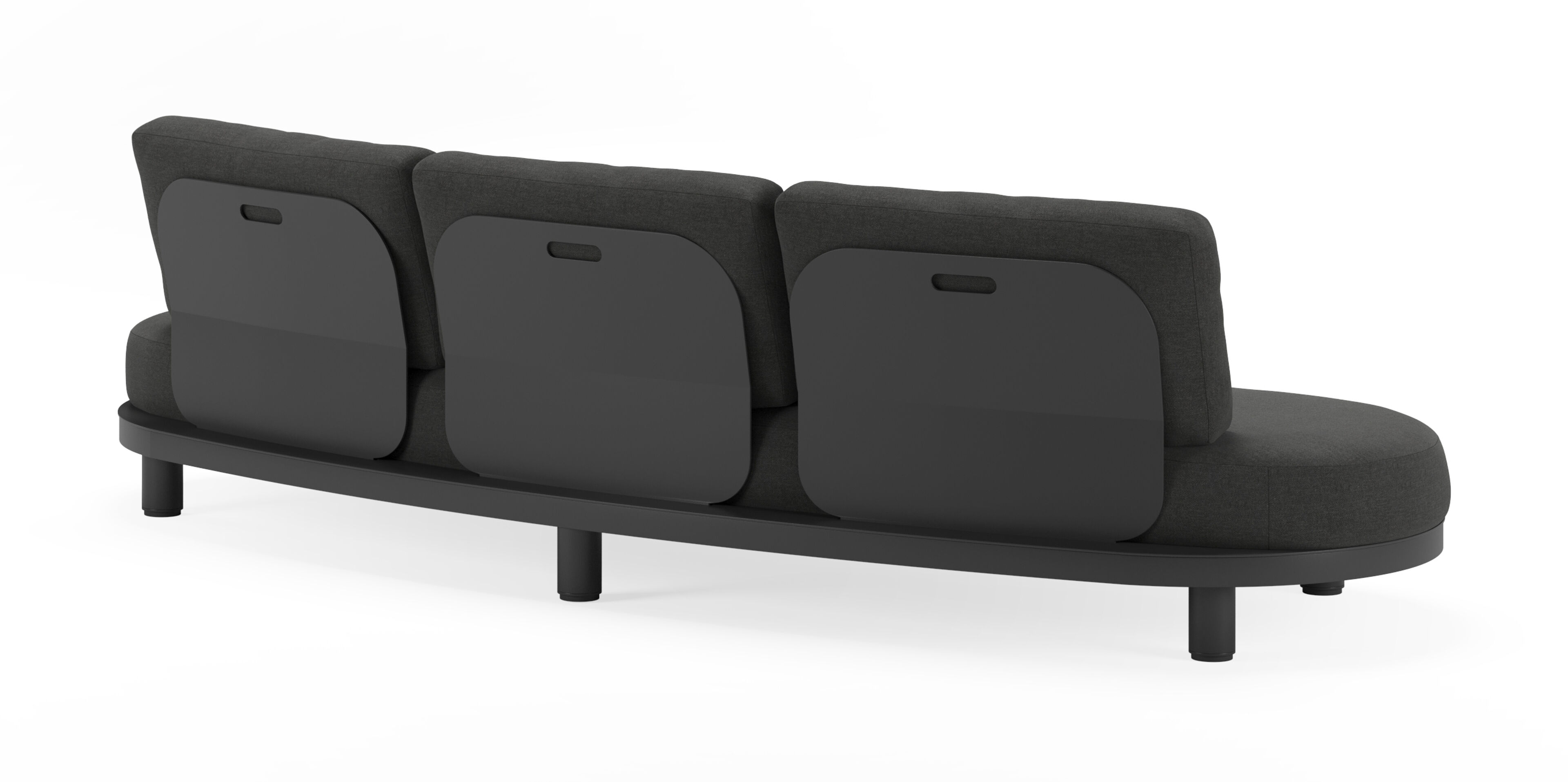 Donato loungeset in zwart aluminium met chartres sooty all weather sunbrella® luxe kussens