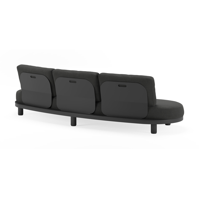 Donato loungeset in zwart aluminium met chartres sooty all weather sunbrella® luxe kussens