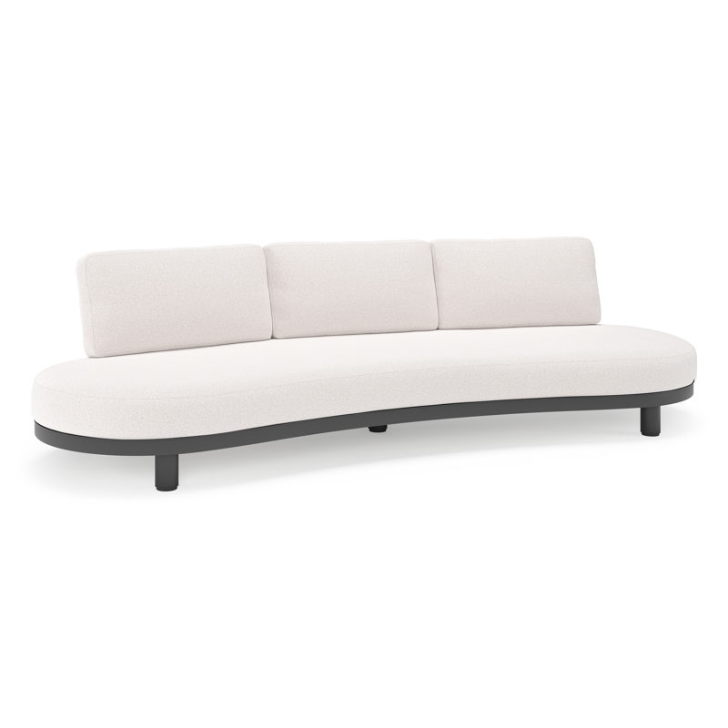 Donato loungebank in zwart aluminium met all weather solica Ego Eggshell kussen