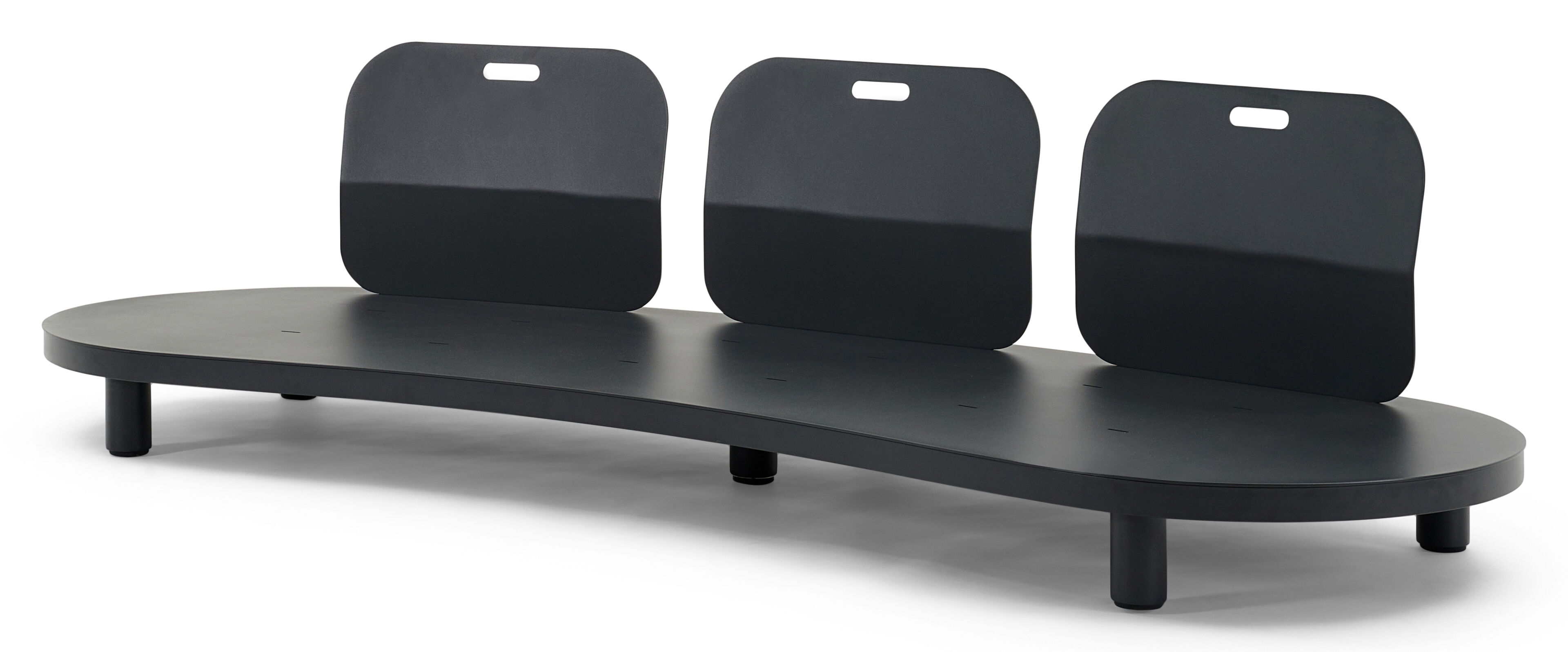 Donato organische loungebank 3-zit in zwart aluminium met marbella beige all weather Casettica kussen