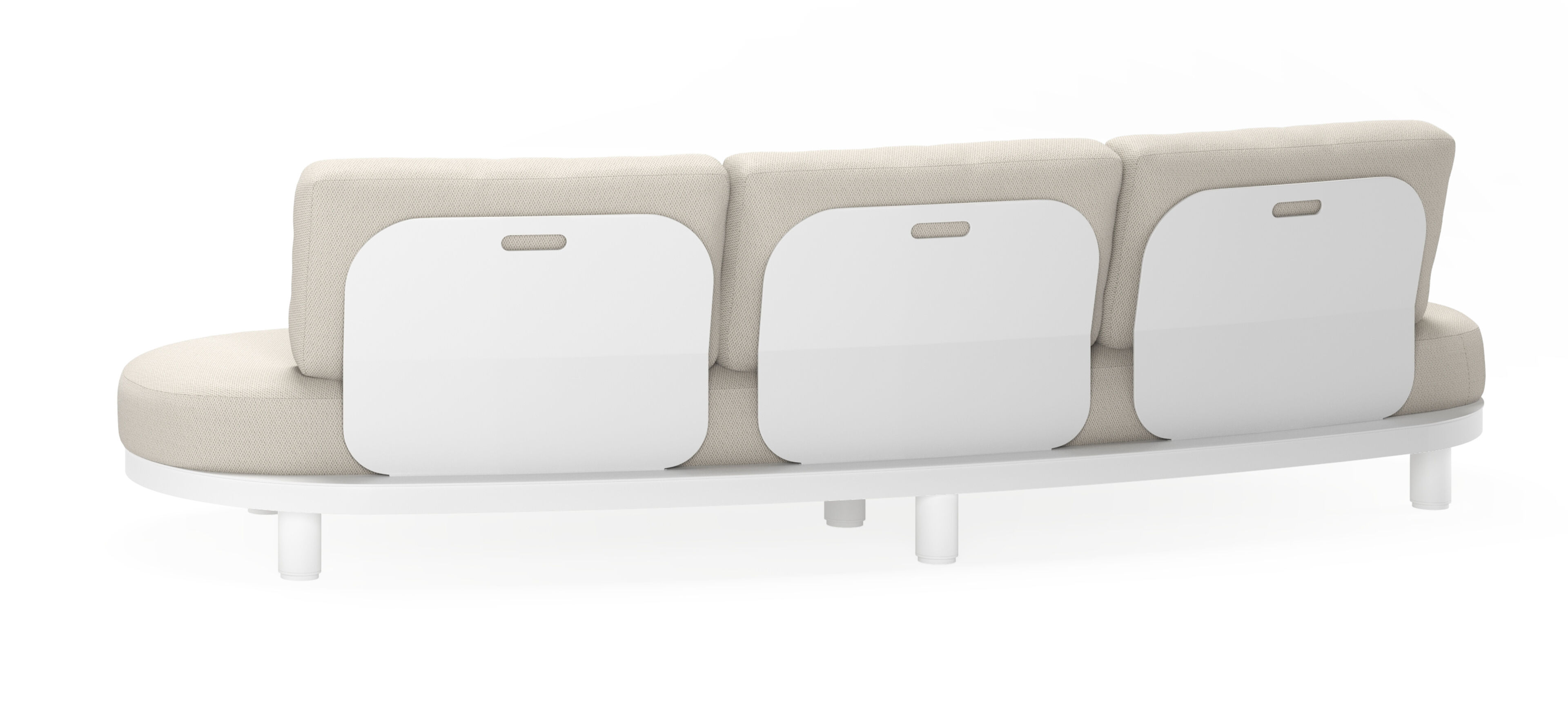 Donato organische loungebank 3-zit in wit aluminium met lopi marble all weather sunbrella® luxe kussen