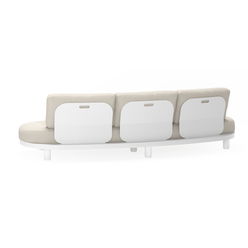 Donato organische loungebank 3-zit in wit aluminium met lopi marble all weather sunbrella® luxe kussen