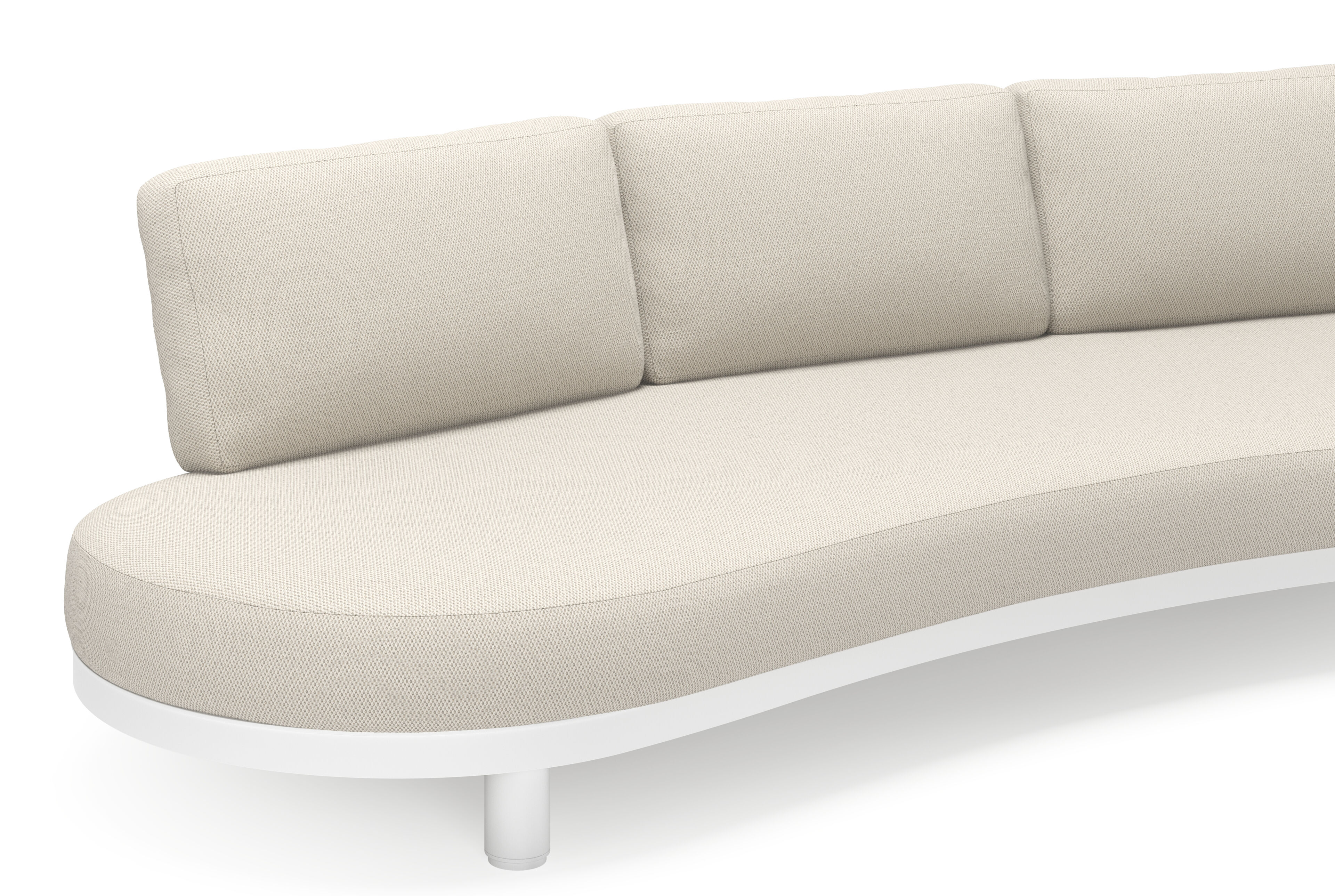 Donato organische loungebank 3-zit in wit aluminium met lopi marble all weather sunbrella® luxe kussen