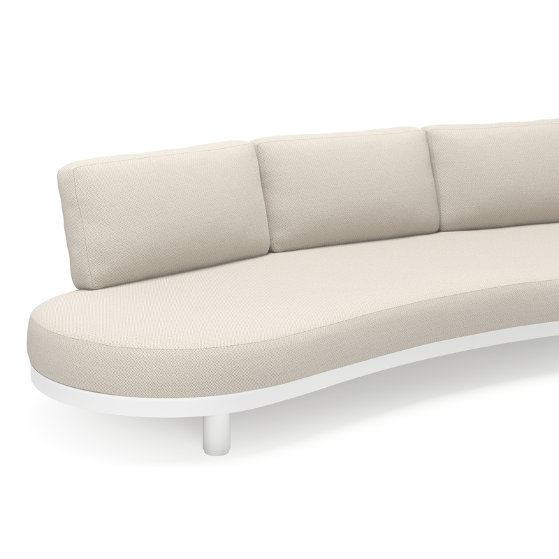 Donato organische loungebank 3-zit in wit aluminium met lopi marble all weather sunbrella® luxe kussen