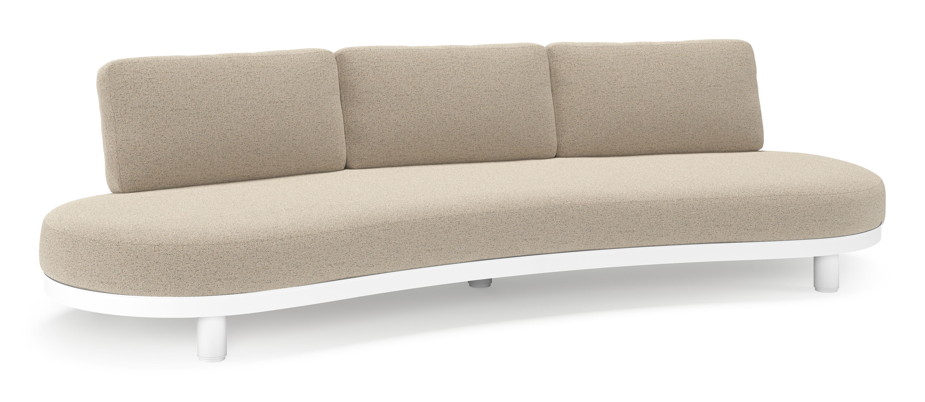 Canapé de jardin Donato en aluminium blanc et coussins en all weather cosytica Marbella Beige