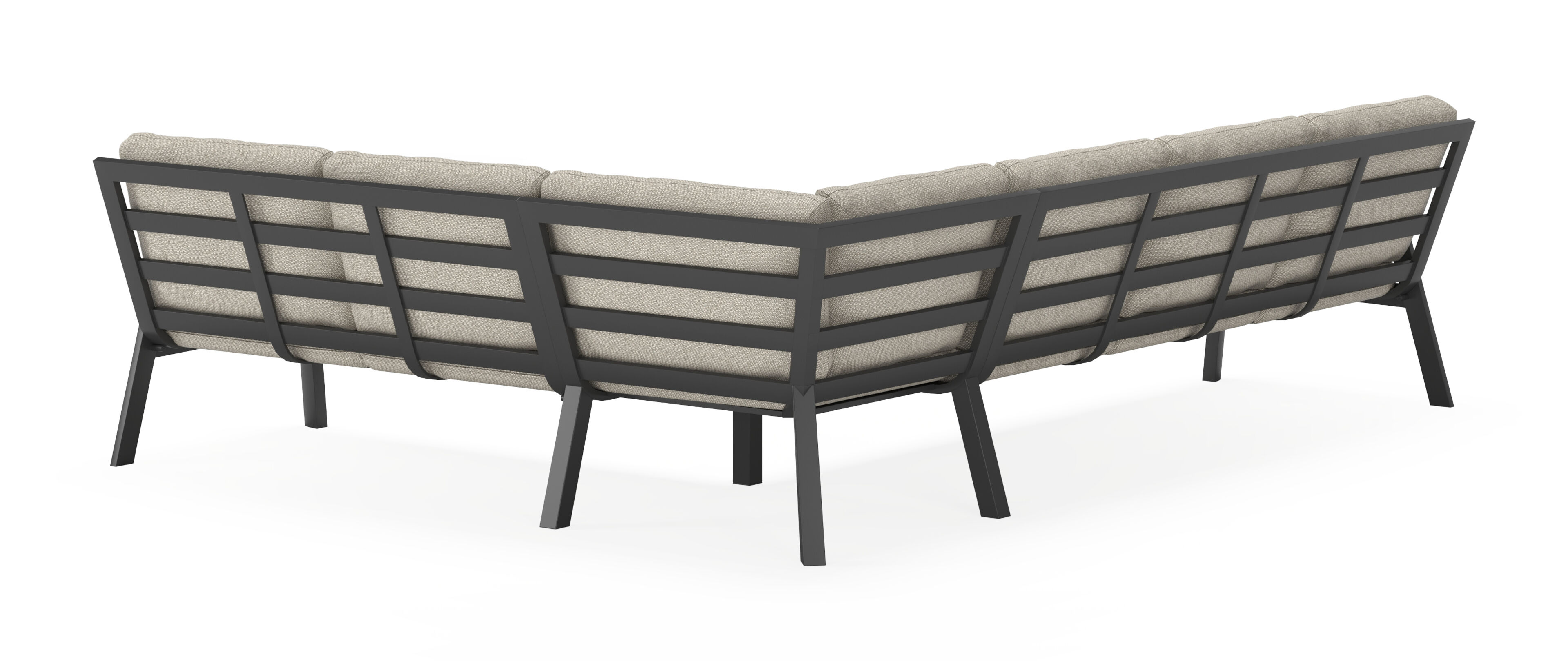 Avila loungehoek in zwart aluminium met twilight granite weather+ softtouch kussens