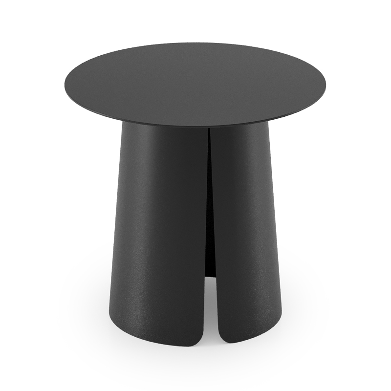 Table d'appoint Avila en aluminium noir - Diam. 45 x Haut. 39 cm