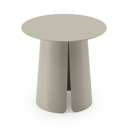 Table d'appoint Avila en aluminium beige - Diam. 45 x Haut. 39 cm