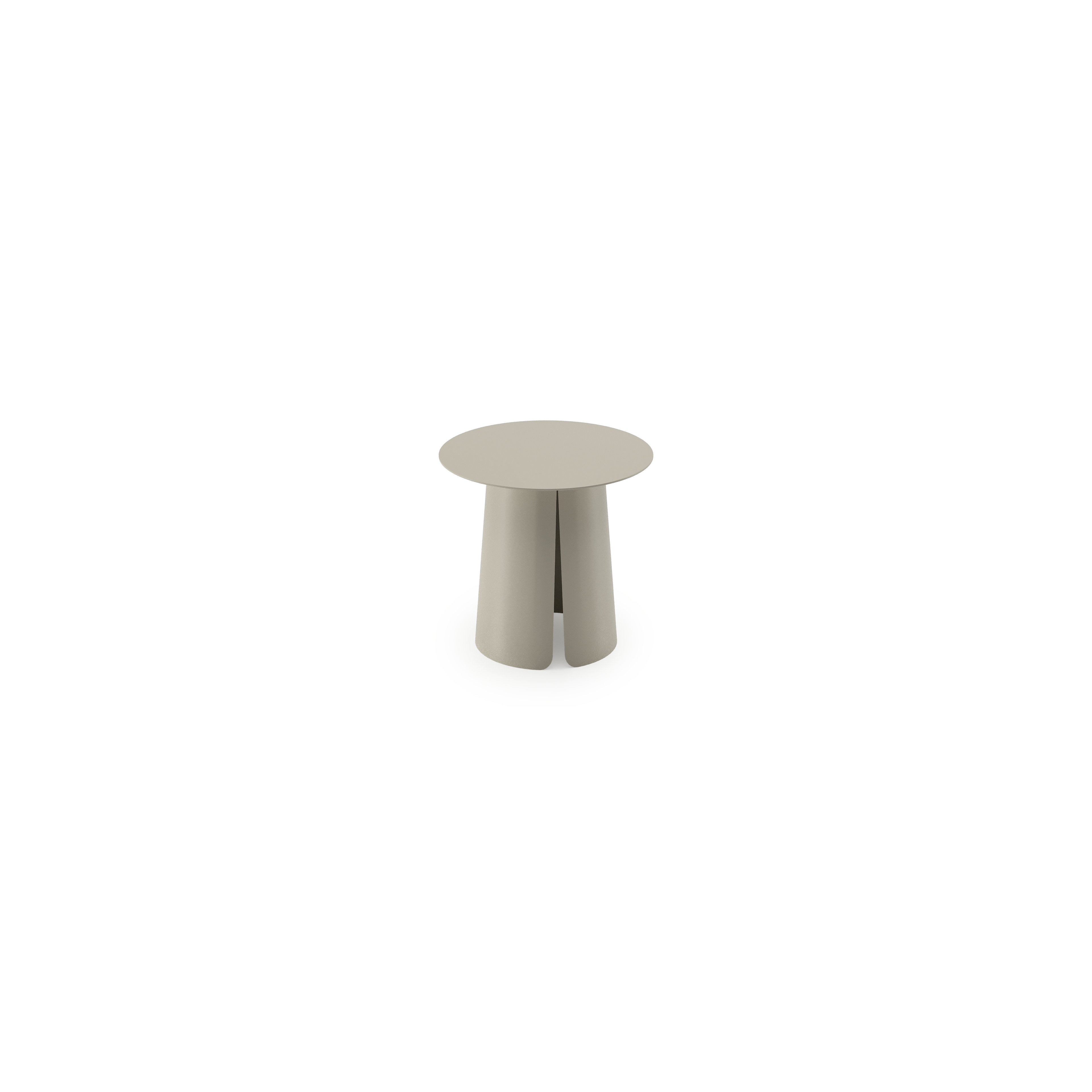 Table d'appoint Avila en aluminium beige - Diam. 45 x Haut. 39 cm