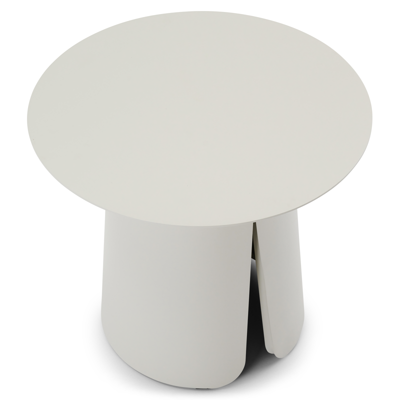 Table d'appoint Avila en aluminium beige - Diam. 45 x Haut. 39 cm