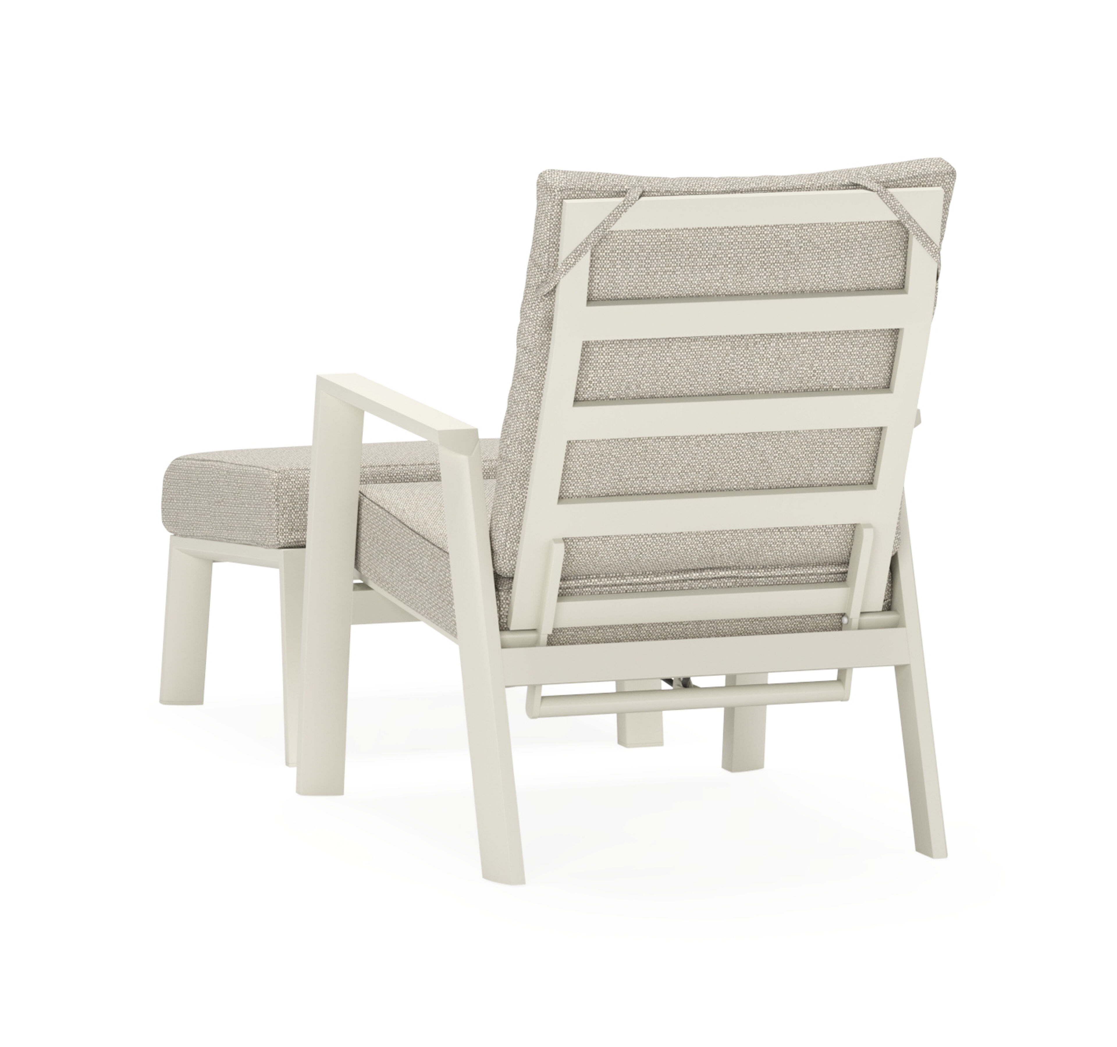 Avila loungestoel 1-zit + poef in beige aluminium met twilight granite weather+ softtouch kussen
