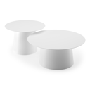 Set van 2 Avila loungetafels in wit aluminium - Dia. 90 x H 36 cm, Dia. 70 x H 42 cm