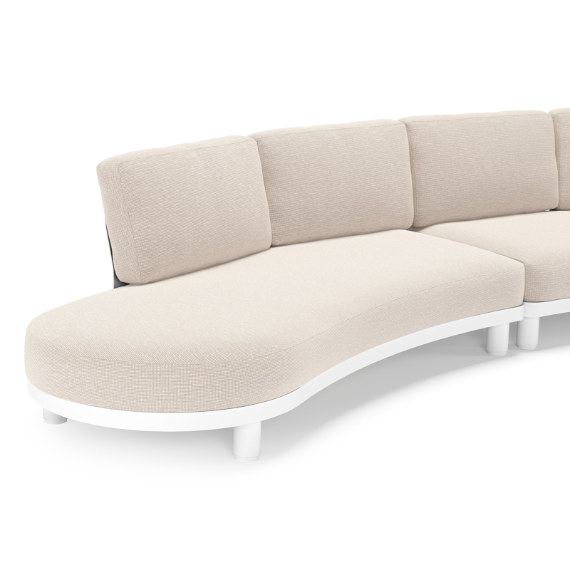 Salon de jardin d'angle Donato en aluminium blanc et coussins en all weather sunbrella® luxe Slow Farafra