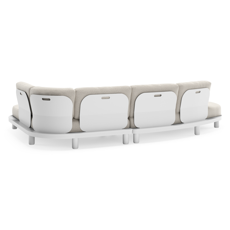 Donato loungehoek in wit aluminium met all weather solica Firenze Natural kussen