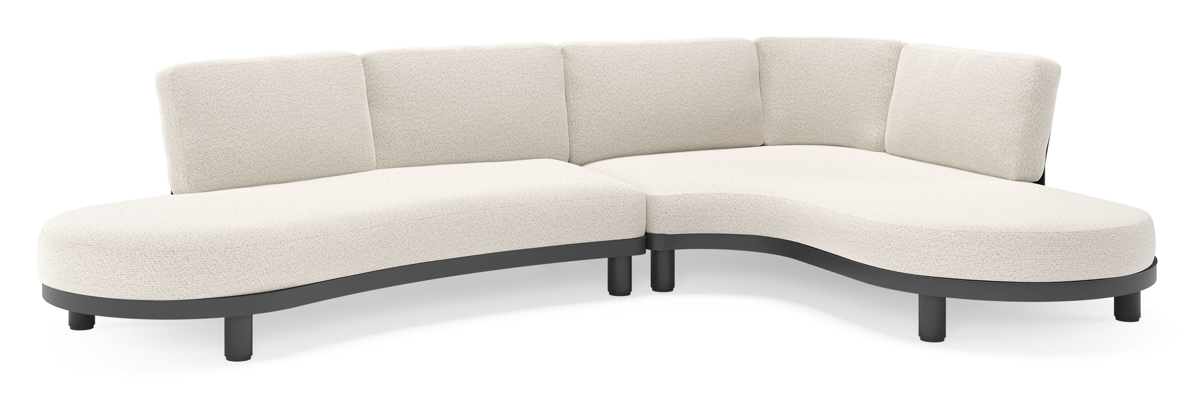 Donato loungehoek in zwart aluminium met all weather solica Firenze Natural kussen