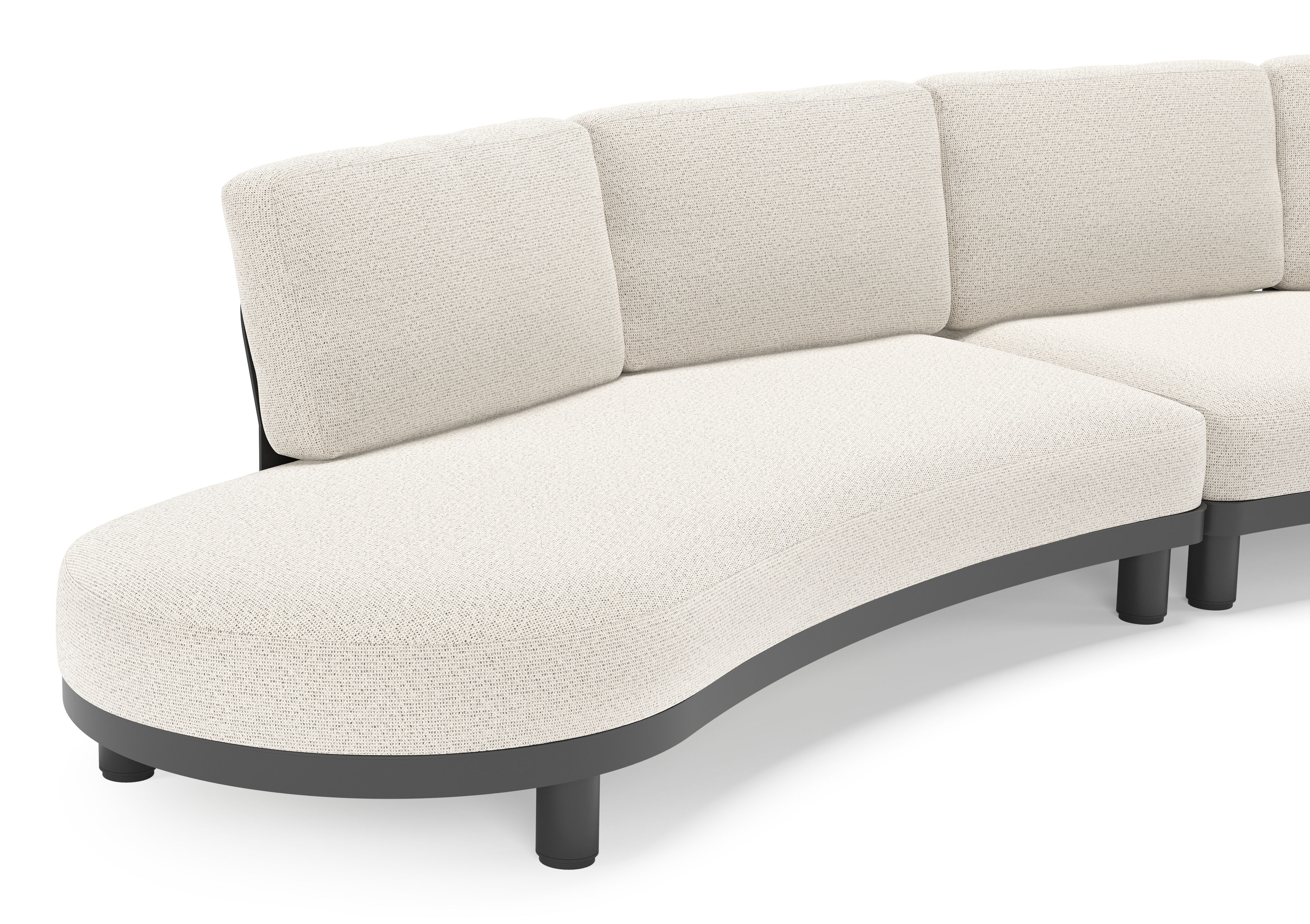 Donato loungehoek in zwart aluminium met all weather solica Firenze Natural kussen