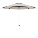 Umbria staanparasol in zwart aluminium met beige all weather sunbrella® luxe parasoldoek - Dia. 250 cm (zonder voet)