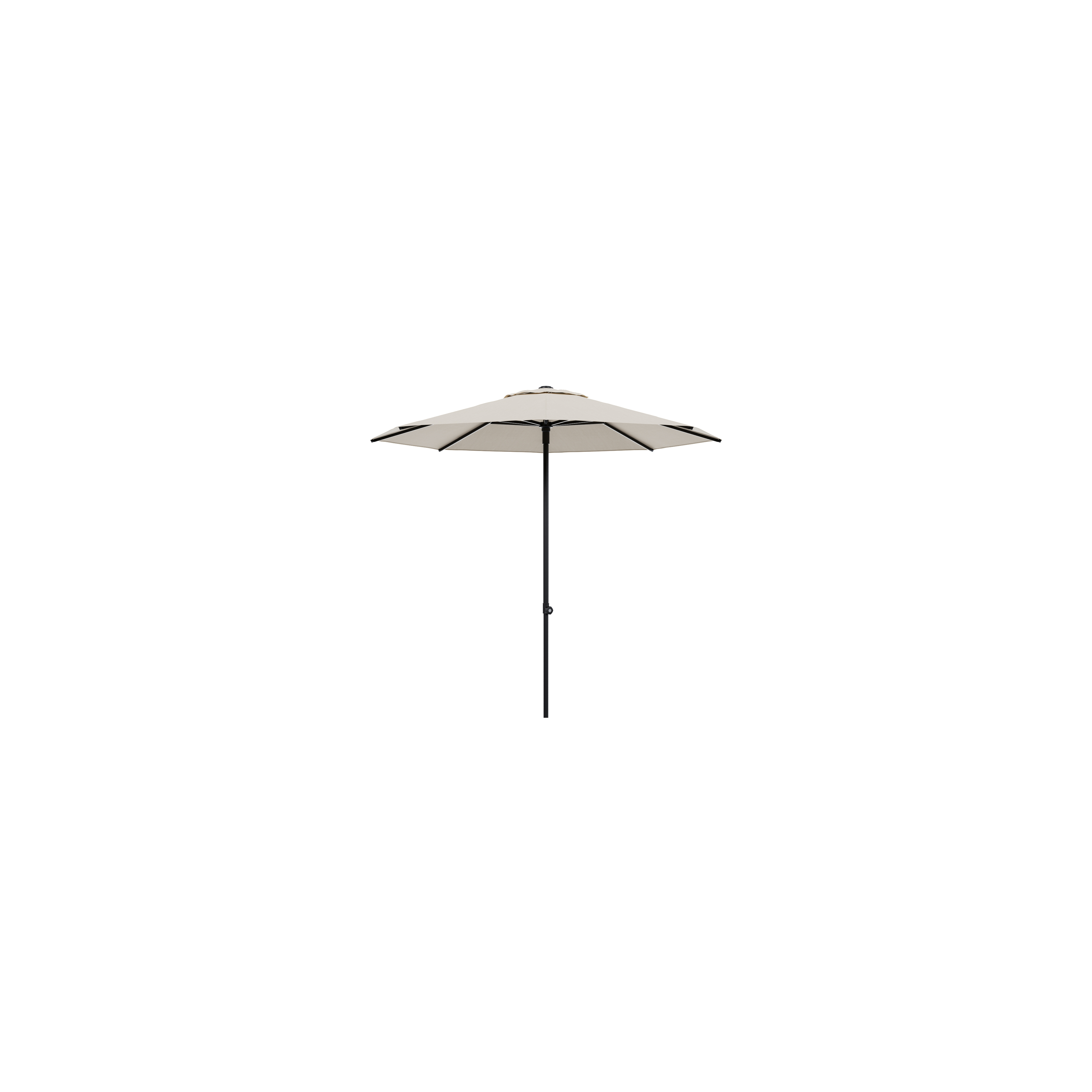 Umbria staanparasol in zwart aluminium met beige all weather sunbrella® luxe parasoldoek - Dia. 250 cm (zonder voet)