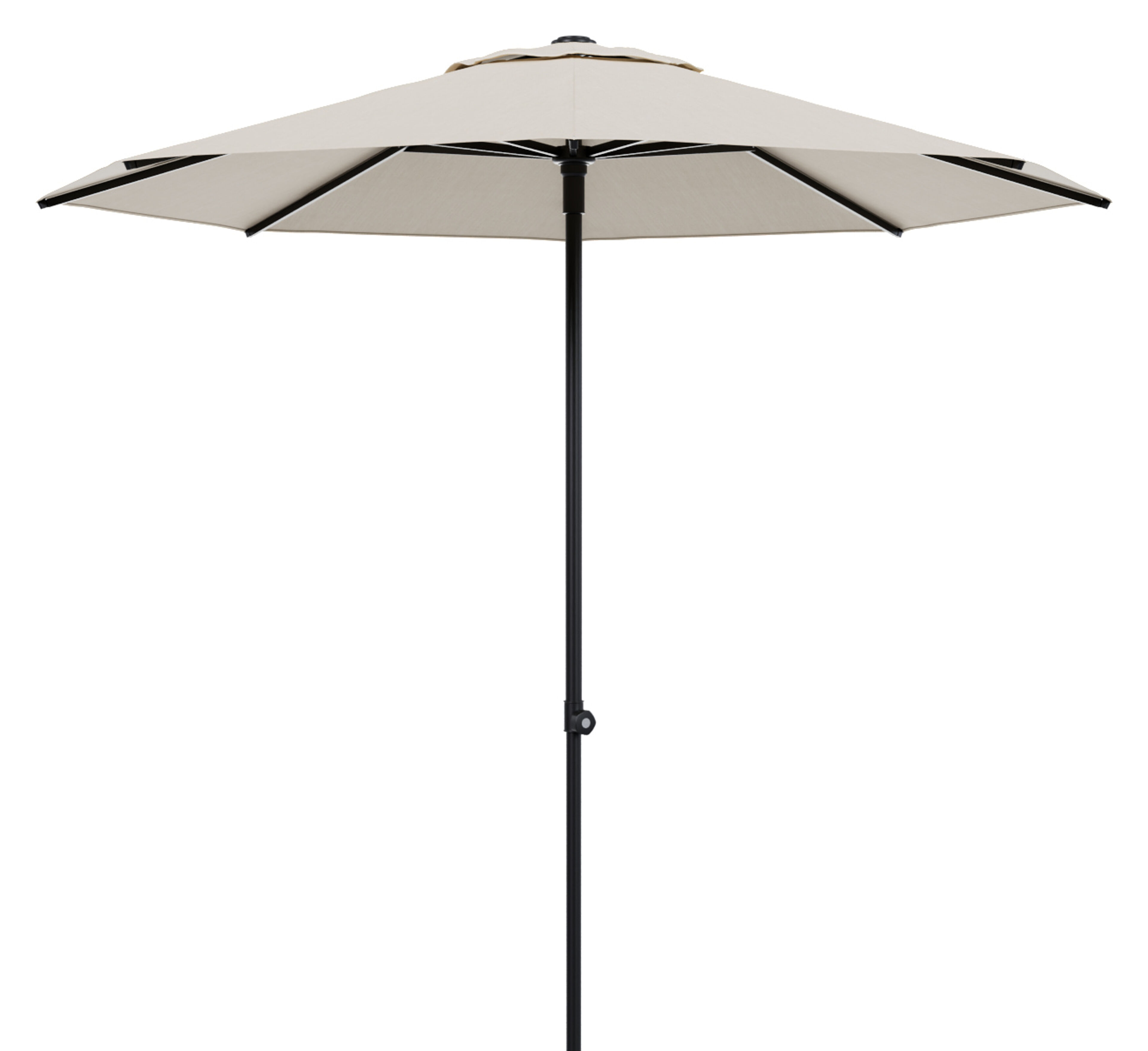 Umbria staanparasol in zwart aluminium met beige all weather sunbrella® premium parasoldoek - Dia. 250 cm (zonder voet)