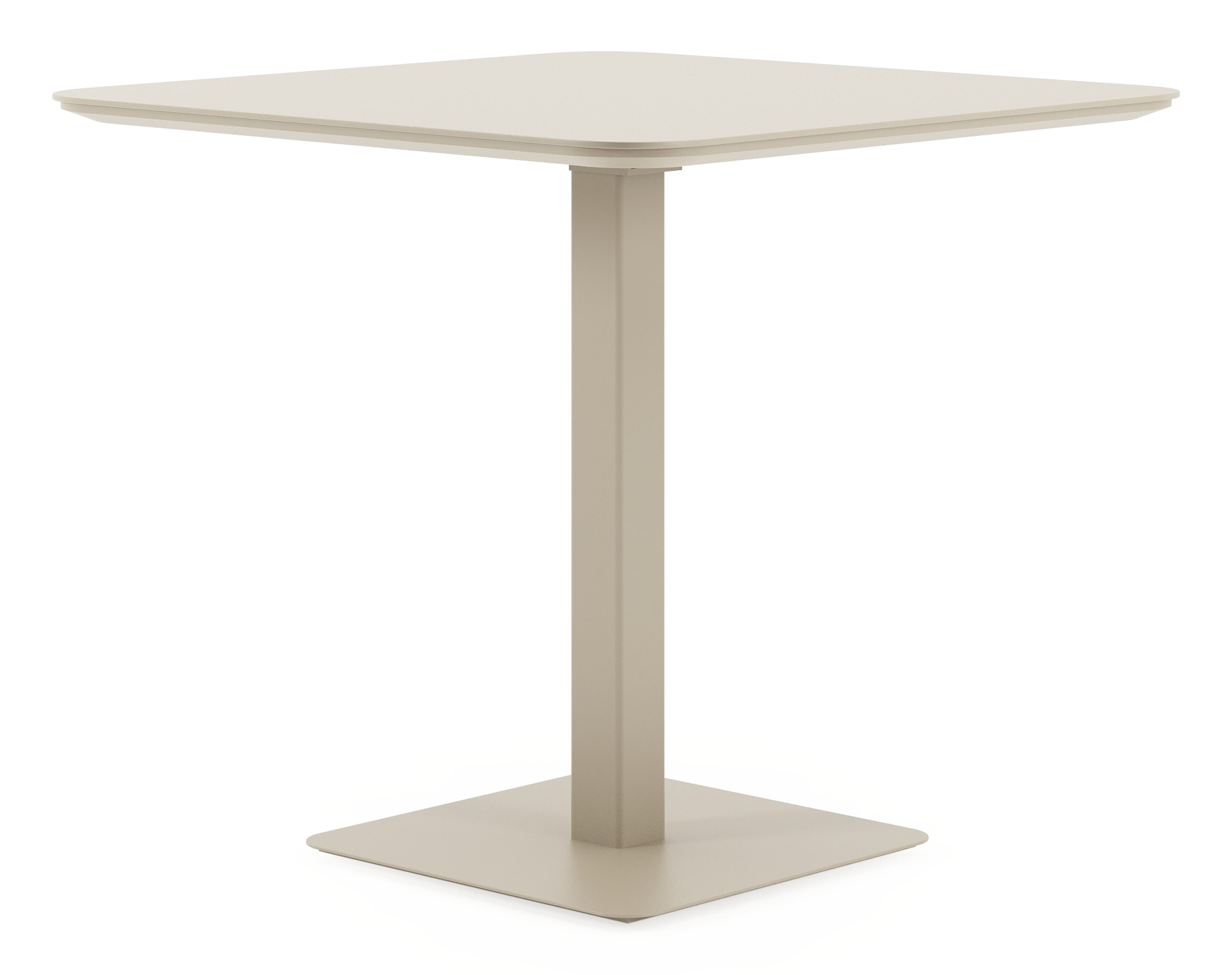 Table de jardin Fano inclinable carré arrondi en aluminium beige - Lg. 80 x Lrg. 80 x Haut. 73 cm