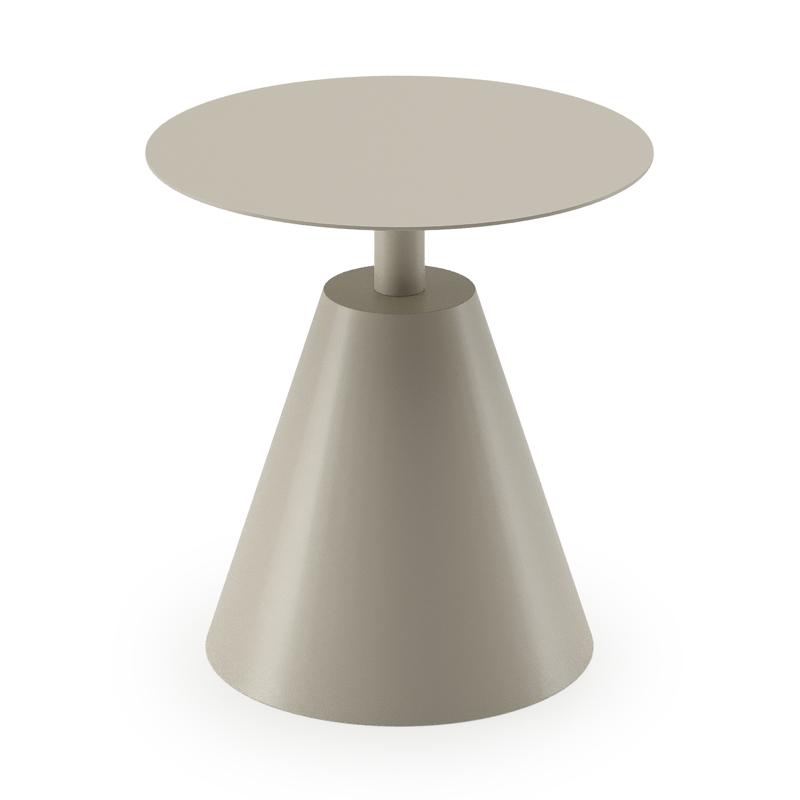 Table d'appoint Lucca en aluminium beige - Diam. 50 x Haut. 50 cm