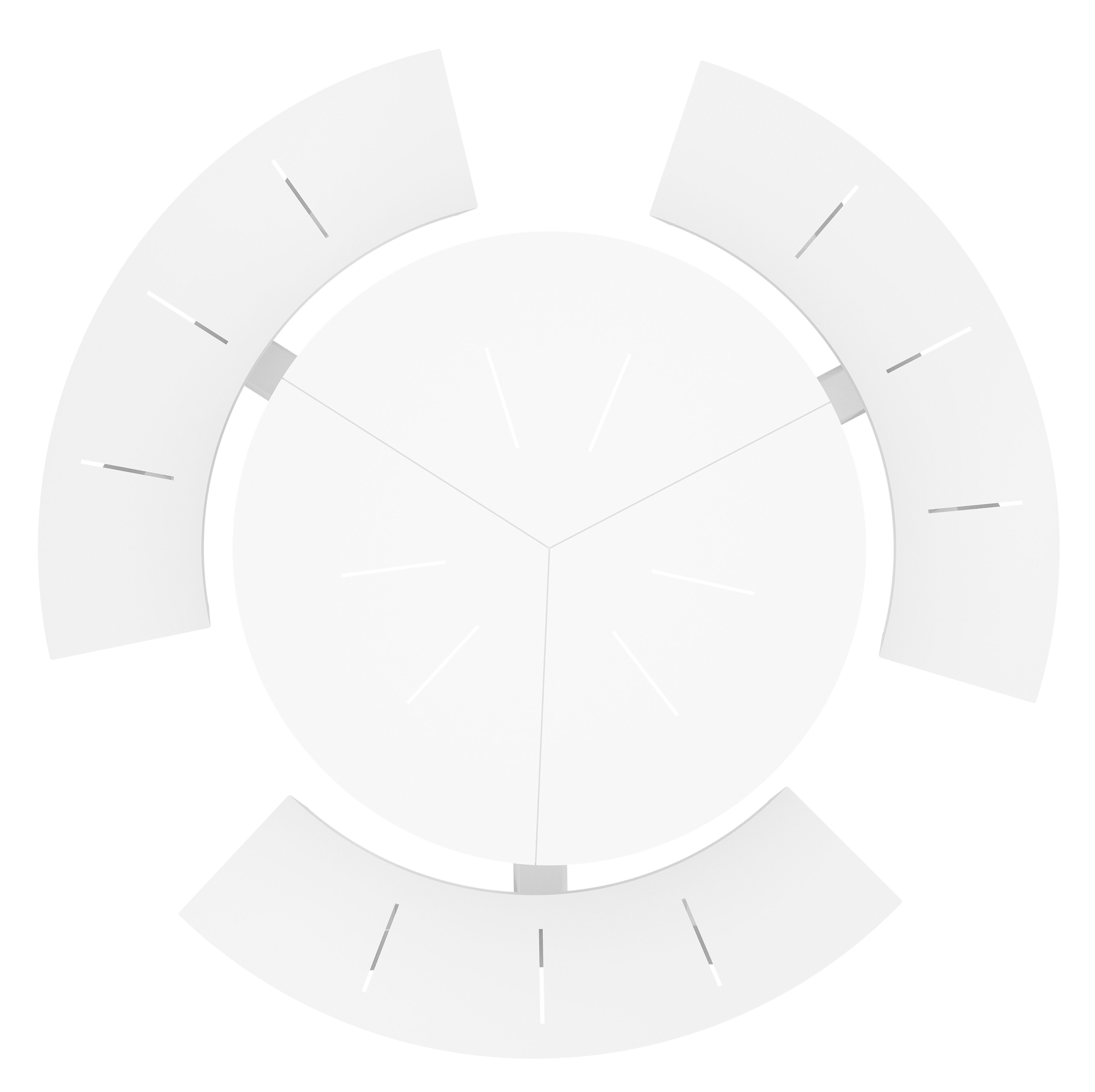 Table de pique-nique Rondino en aluminium blanc - Diam. 207 x Haut. 72 cm