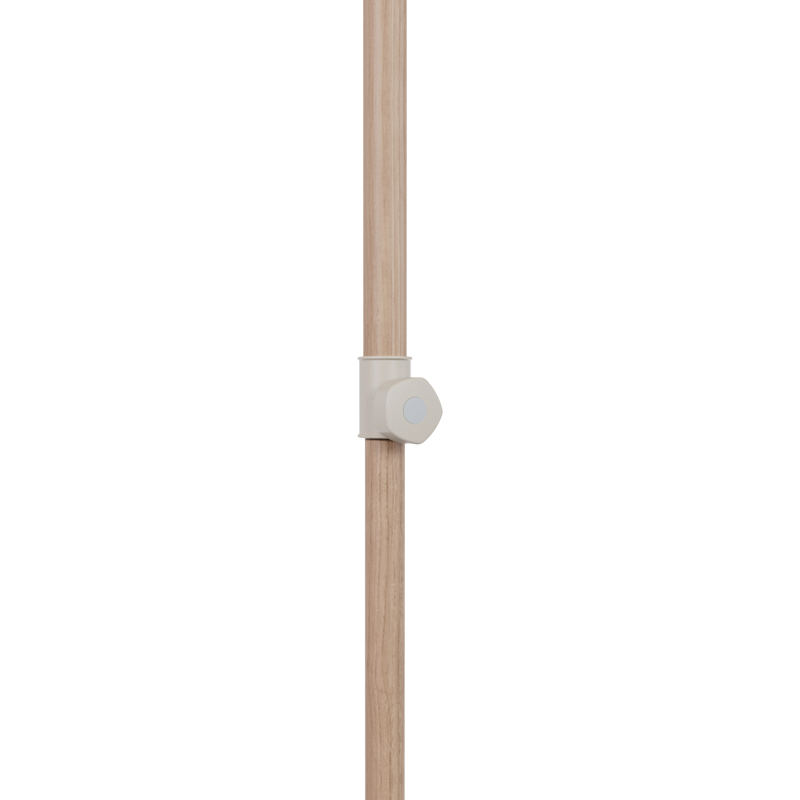 Parasol droit Umbria en aspect de bois aluminium avec toile de parasol en all weather sunbrella® premium beige - Diam. 250 cm (sans pied de parasol)