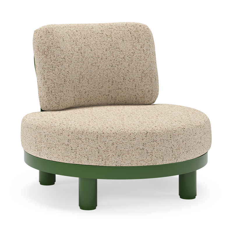 Donato loungestoel in groen aluminium met All Weather Cosytica Bora Jungle kussen