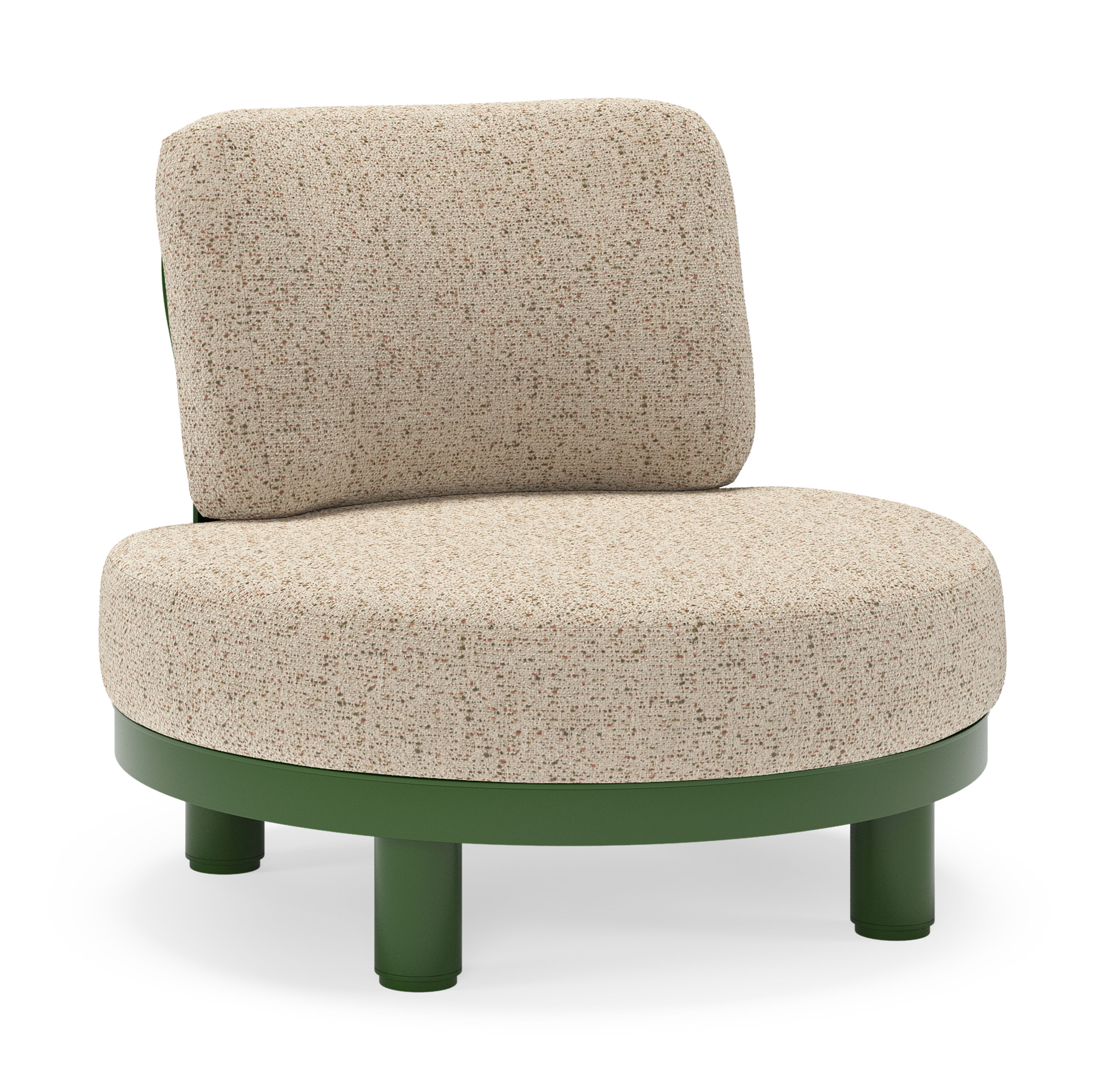 Donato loungestoel in groen aluminium met all weather cosytica Bora Jungle kussen