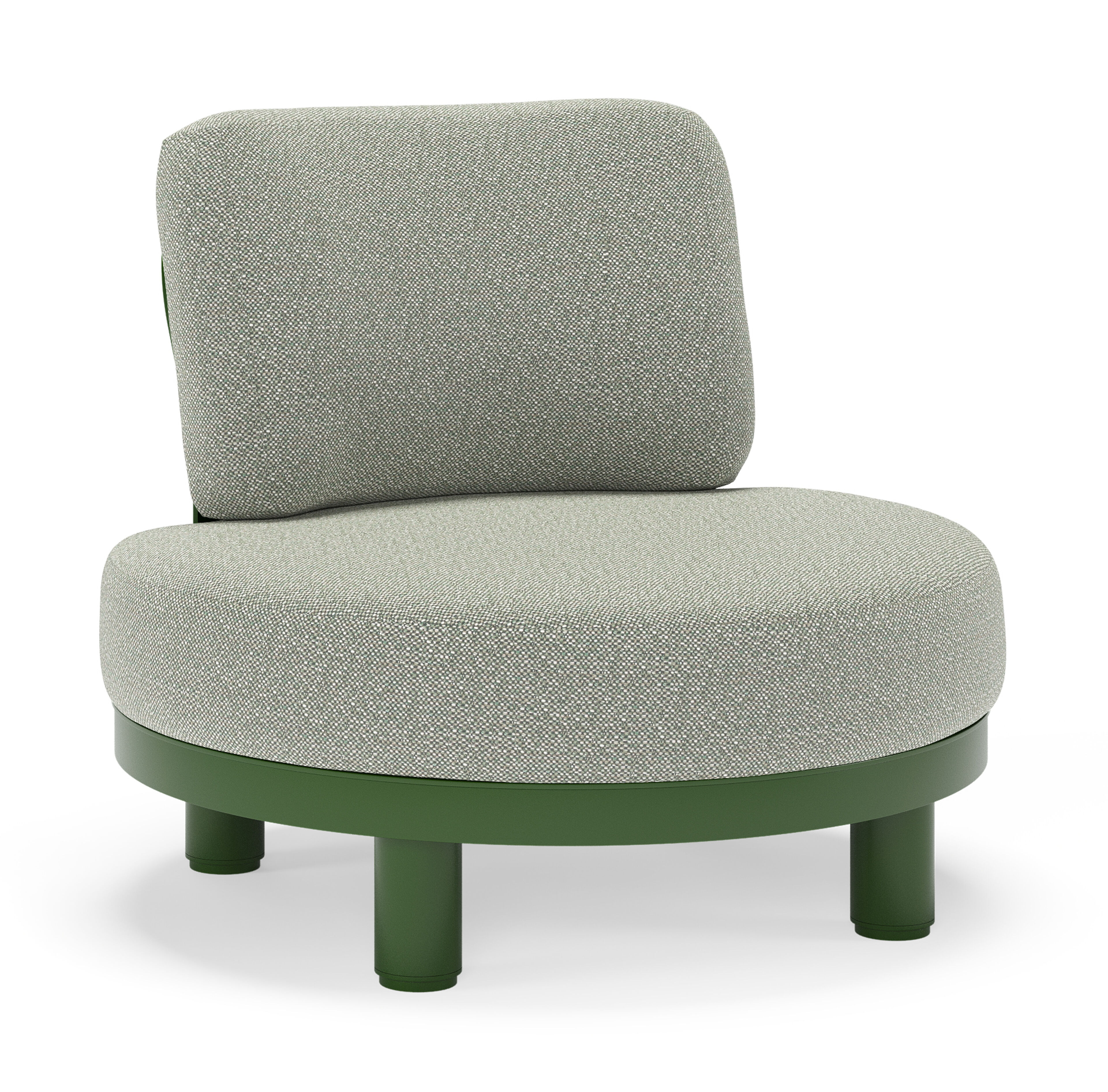 Donato loungestoel in groen aluminium met all weather sunbrella® luxe Savane Leaf kussen