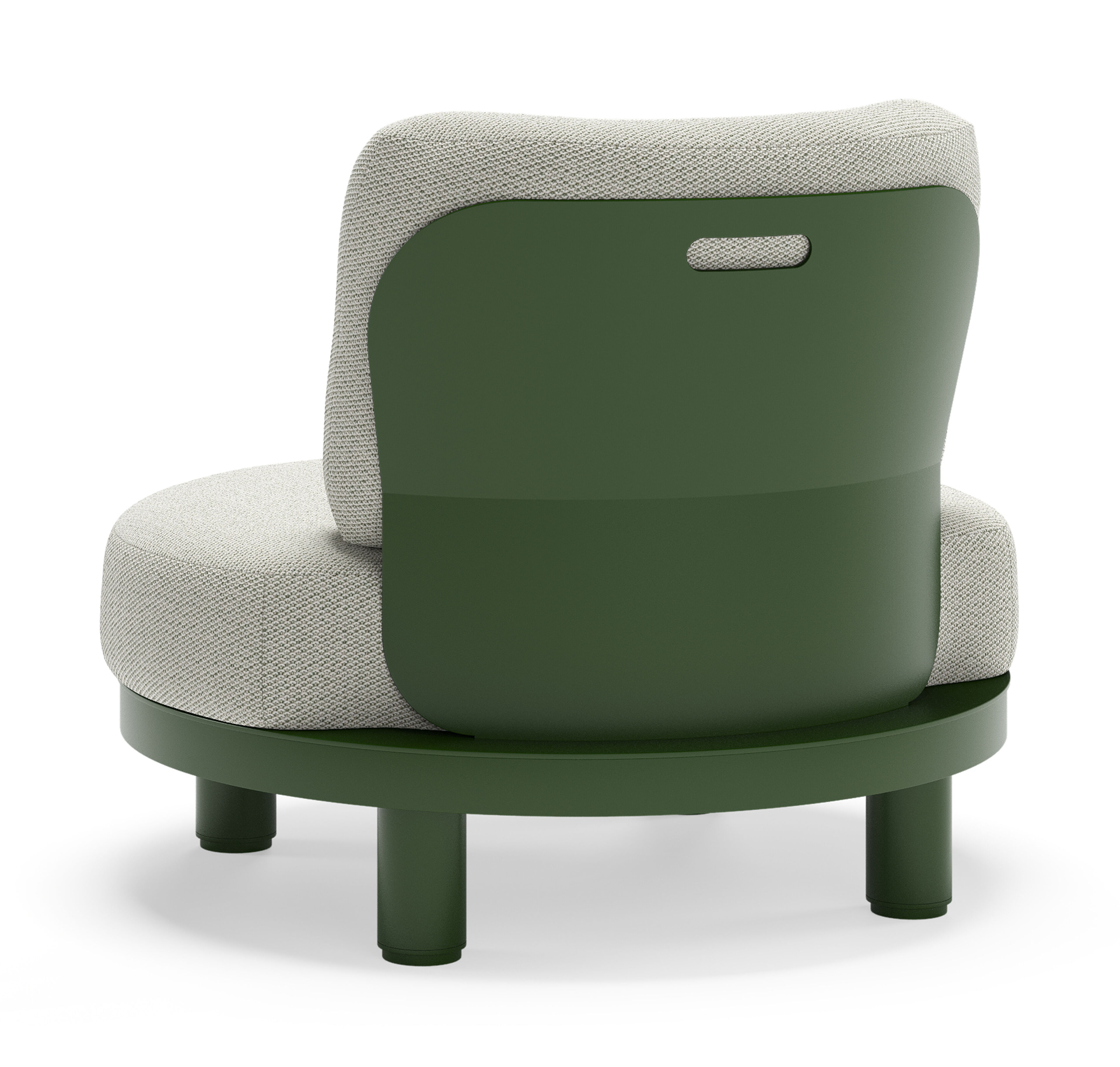 Fauteuil de jardin Donato en aluminium vert et coussins en all weather sunbrella® luxe Lopi Bud