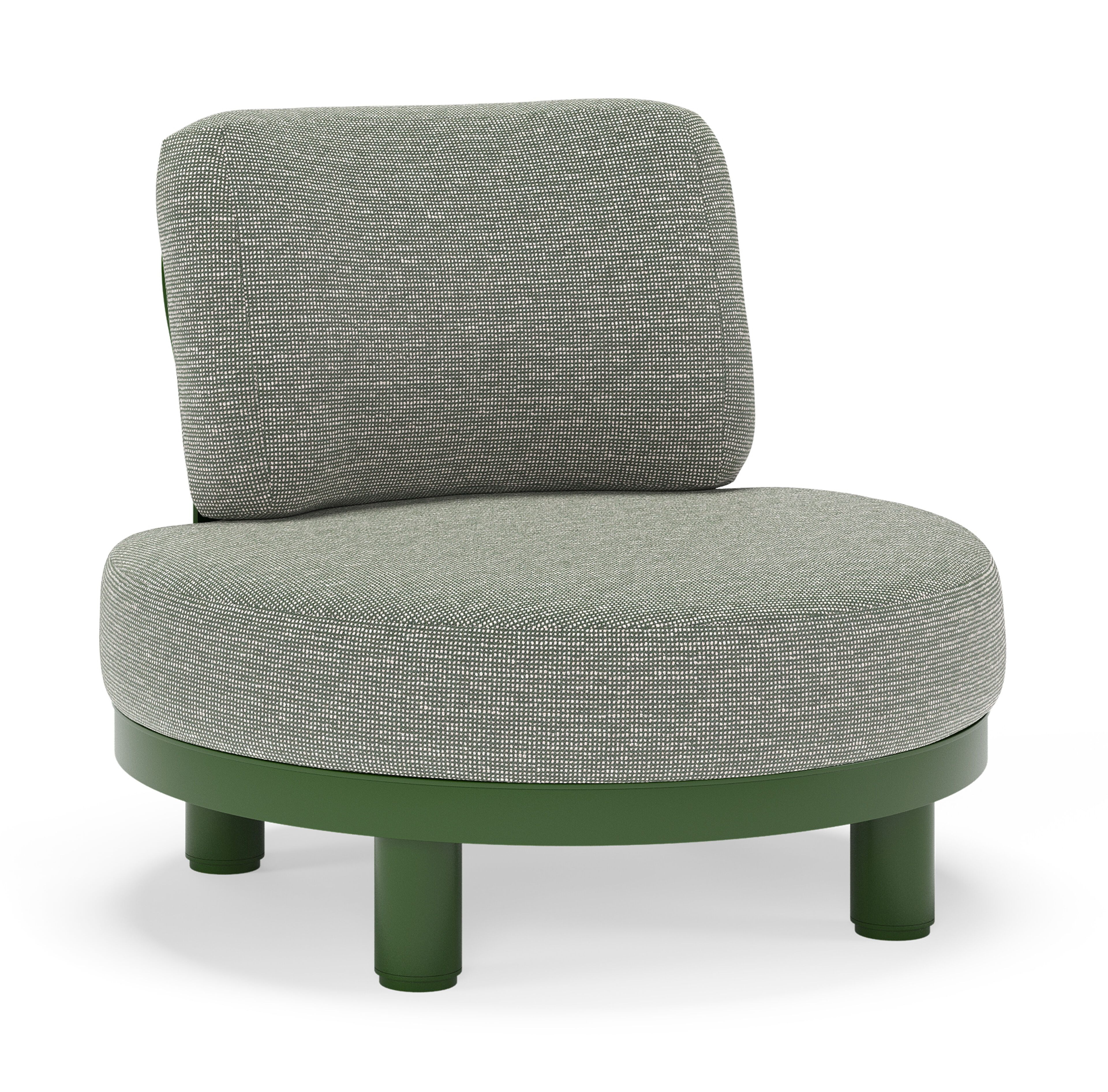 Donato loungestoel in groen aluminium met all weather sunbrella® luxe Slow Fern kussen