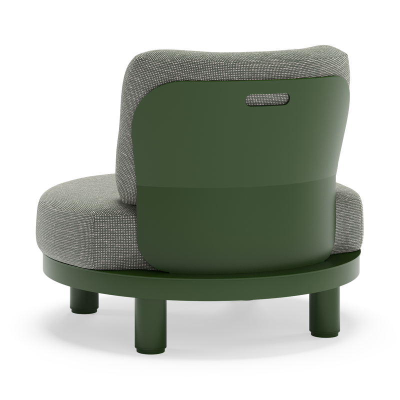Donato loungestoel in groen aluminium met All Weather Sunbrella® luxe Slow Fern kussen