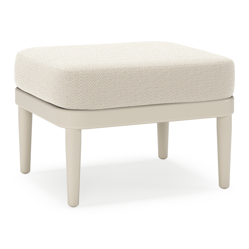 Orso poef in beige aluminium met Lopi Marble all weather sunbrella® luxe kussen