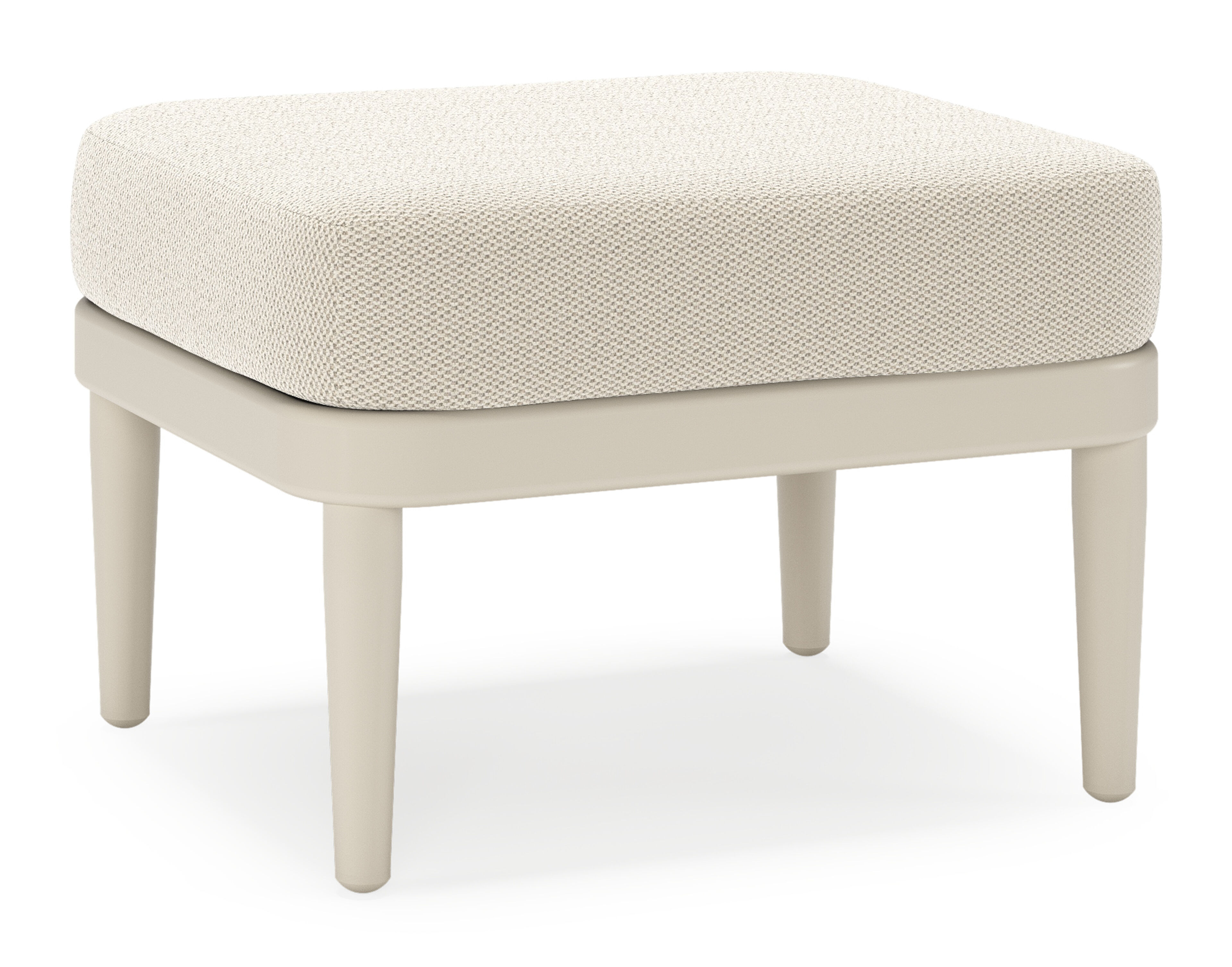 Pouf Orso en aluminium beige et coussins en all weather sunbrella® luxe Lopi Marble