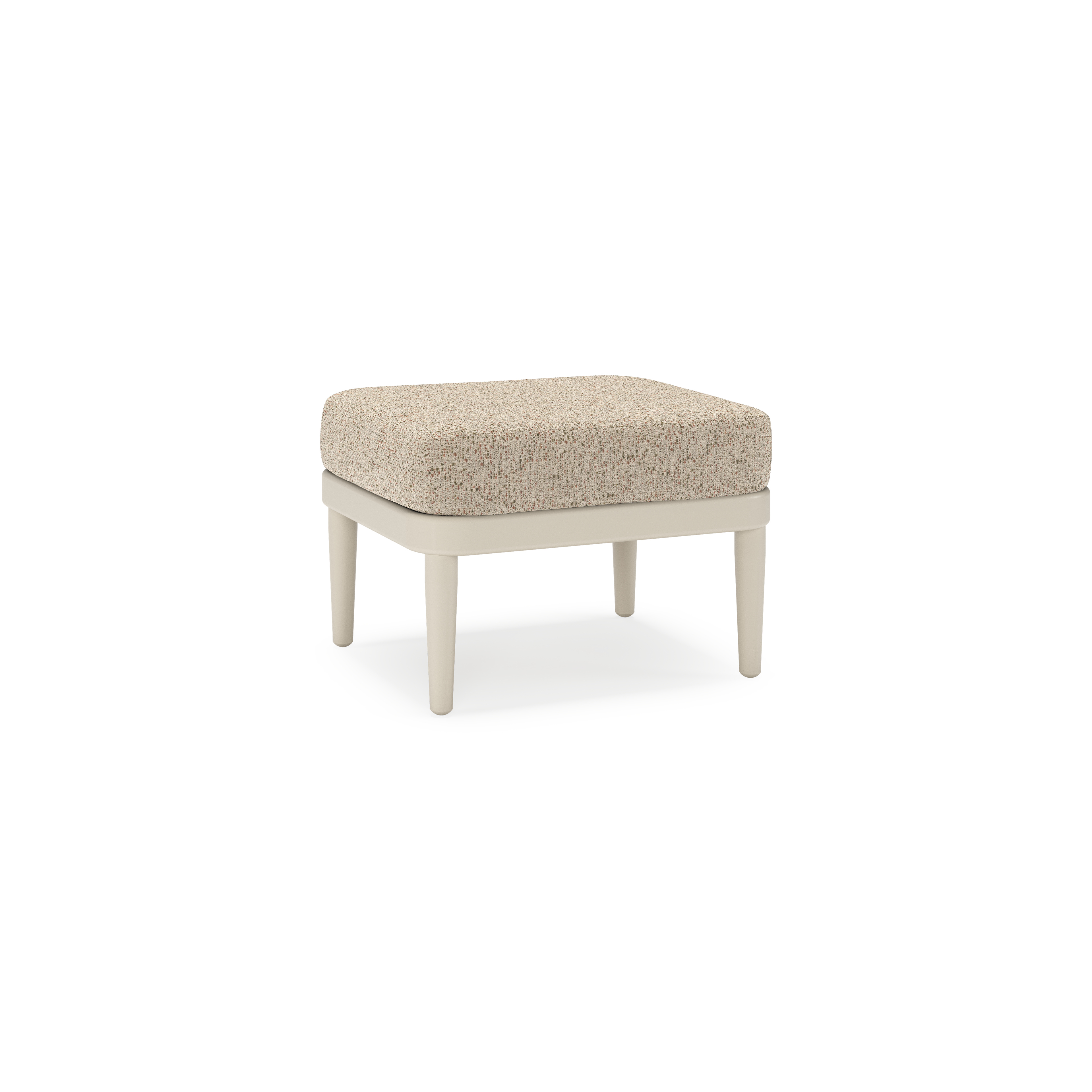 Orso poef in beige aluminium met Bora Jungle all weather cosytica kussen