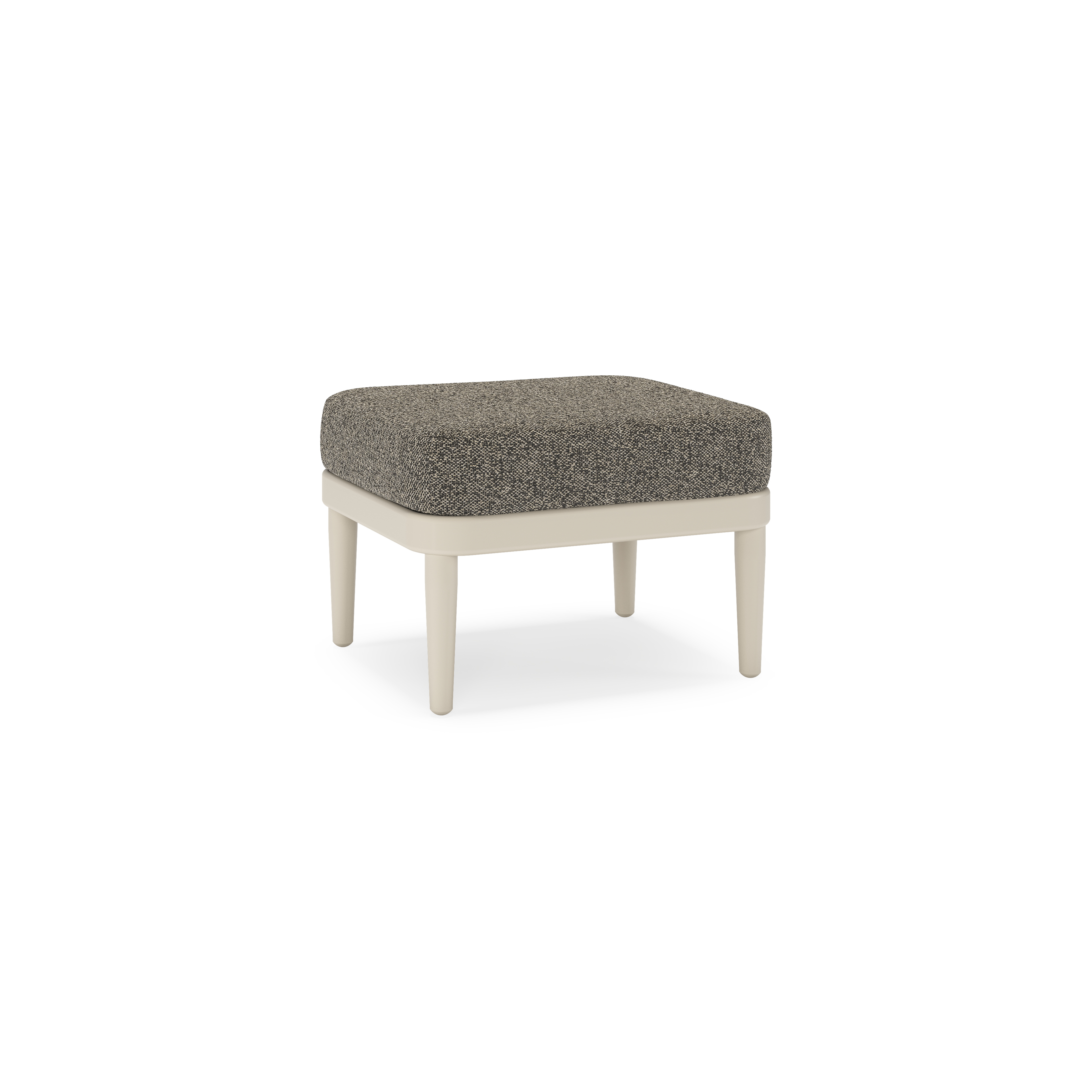 Orso poef in beige aluminium met Marbella Tunder all weather cosytica kussen