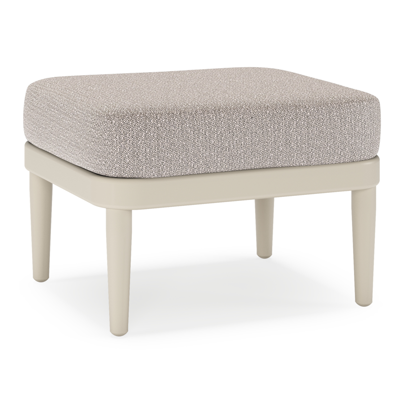 Orso poef in beige aluminium met Wander Granite all weather sunbrella® luxe kussen