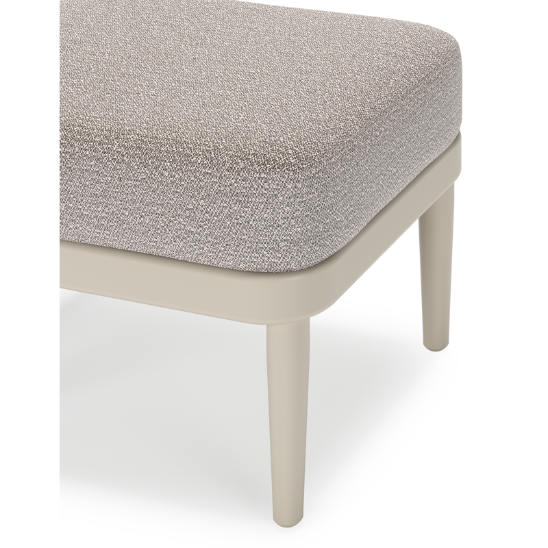 Orso poef in beige aluminium met Wander Granite all weather sunbrella® luxe kussen