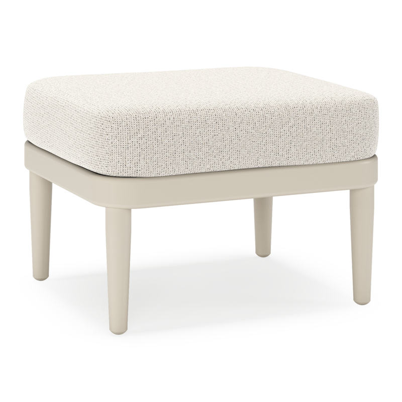 Orso poef in beige aluminium met Firenze Natural all weather solica kussen