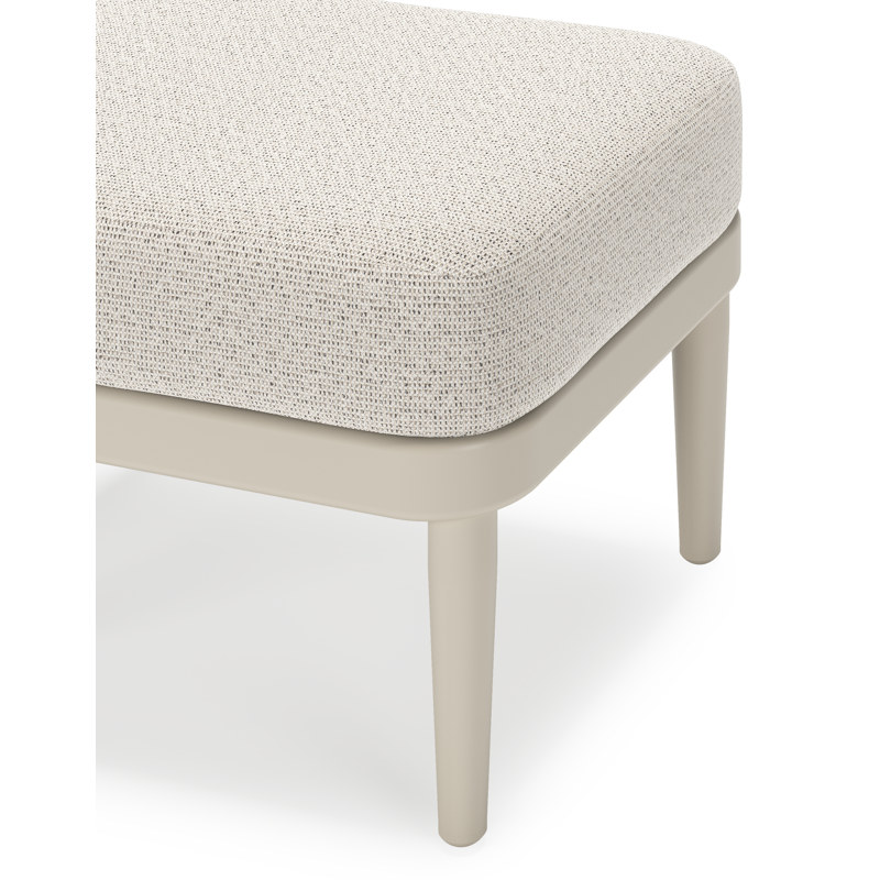 Orso poef in beige aluminium met Firenze Natural all weather solica kussen