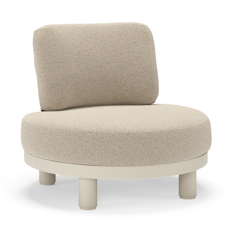 Donato loungestoel in beige aluminium met all weather cosytica Marbella Beige kussen